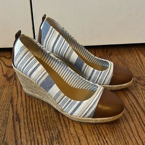 G.H. Bass & Co Kaitlyn Striped Espadrille Wedges Size 9.5